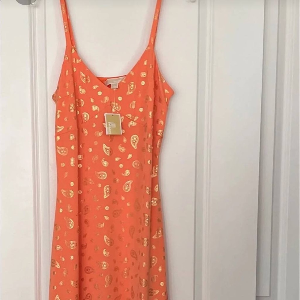 NWT Michael Kors Maxi Dress Paisley Nectarine color size small